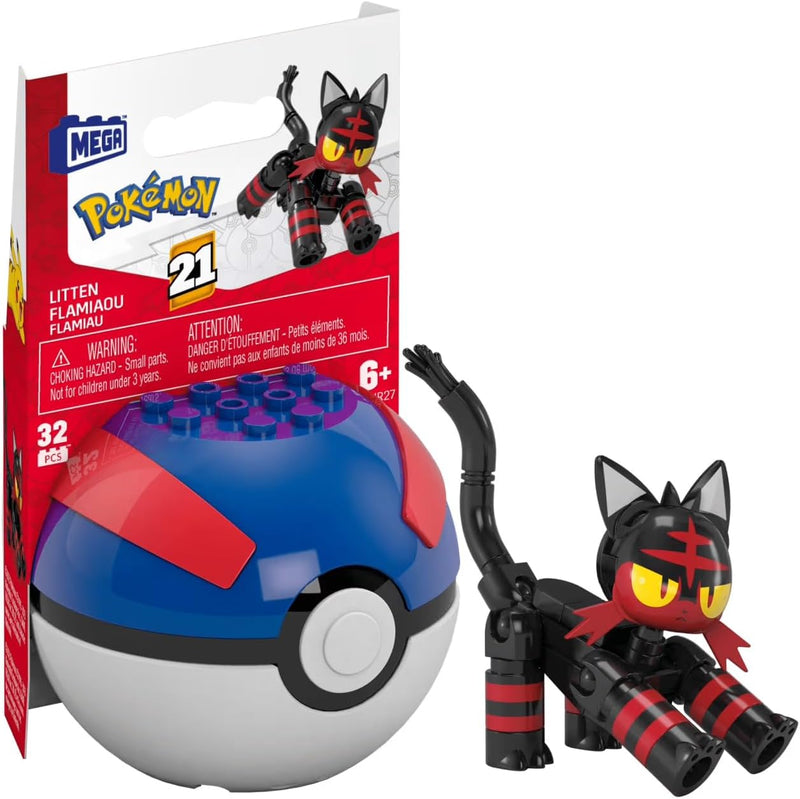 Cargue la imagen en el visor de la galería, Pokemon - Pokeball Mega Construx Building Toy Kit Figure
