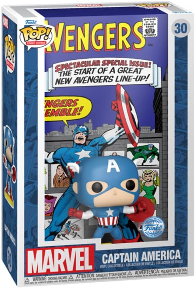 Cargue la imagen en el visor de la galería, Funko POP! Comic Covers: Marvel Avengers-  Captain America Vinyl Figure
