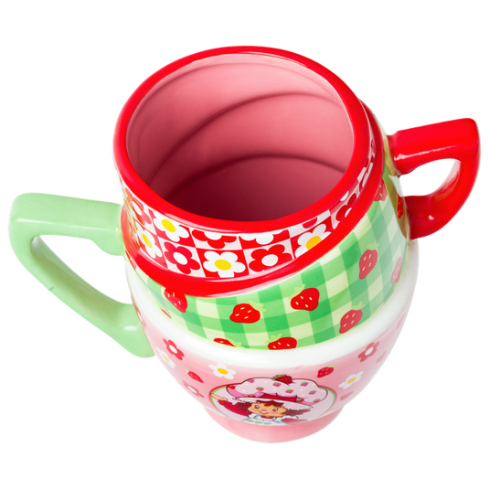 Strawberry Shortcake Picnic Floral Ceramic 3D Sculpted Mug