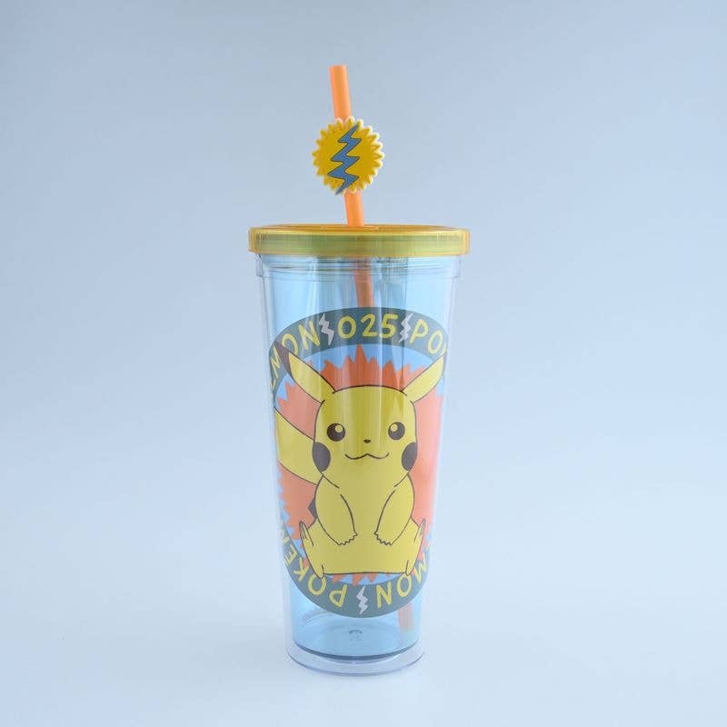 Load image into Gallery viewer, Pokémon - Peaceful Sitting Pose Burst 24oz Plastic Cold Cup
