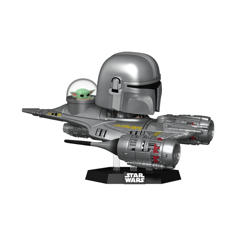 Load image into Gallery viewer, Funko POP! Rides Deluxe: Star Wars - The Mandalorian in N1 Starfighter with Grogu Vinyl Figure
