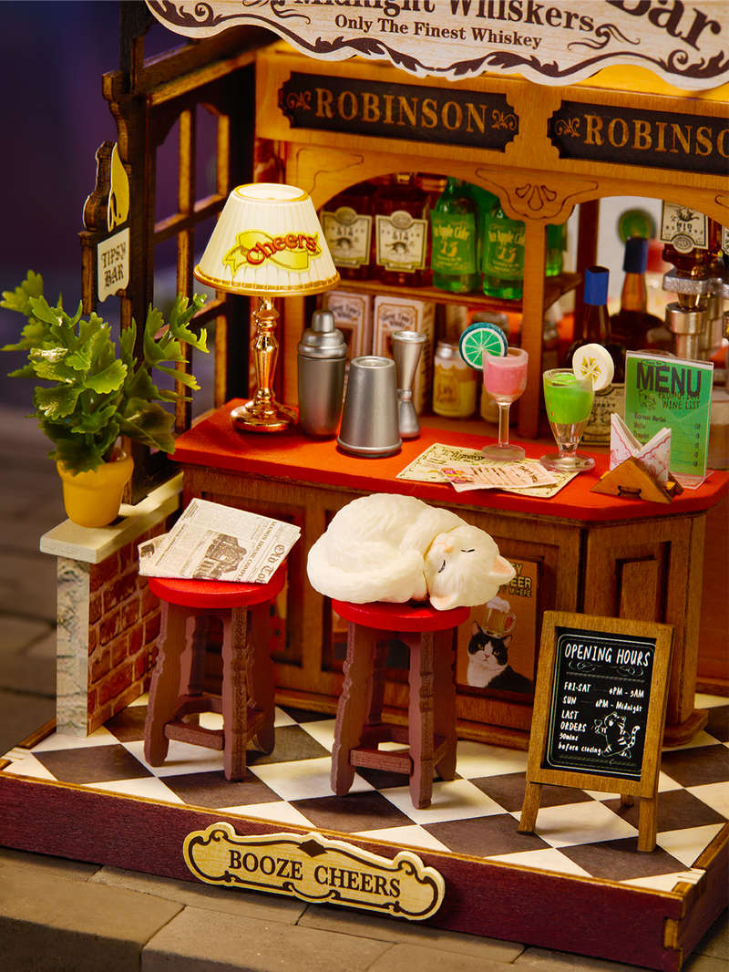 Load image into Gallery viewer, Robotime Rolife - Tipsy Cat Bar DIY Miniature House
