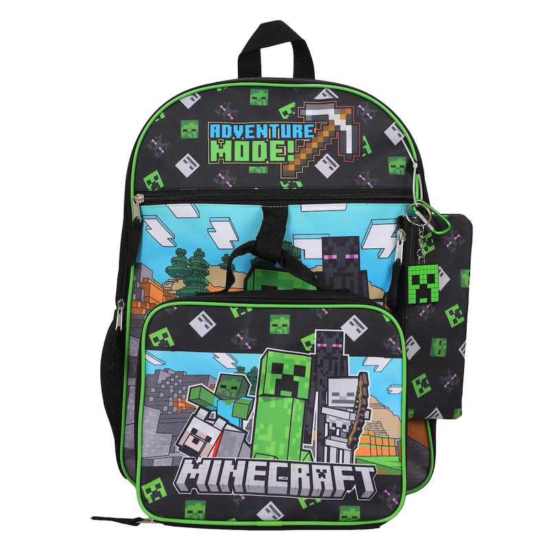 Cargue la imagen en el visor de la galería, Bioworld Minecraft - Characters 5-Piece 16" Backpack With Lunch Kit
