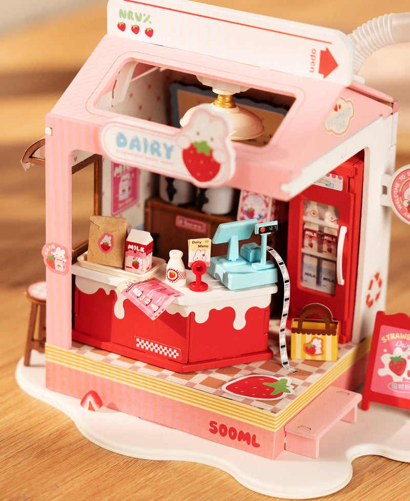 Load image into Gallery viewer, Strawberry Milk Box ROBOTIM Rolife DIY Miniature House
