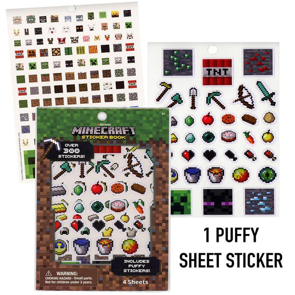 Minecraft - Sticker Book with Puffy Stickers 4 Sheet