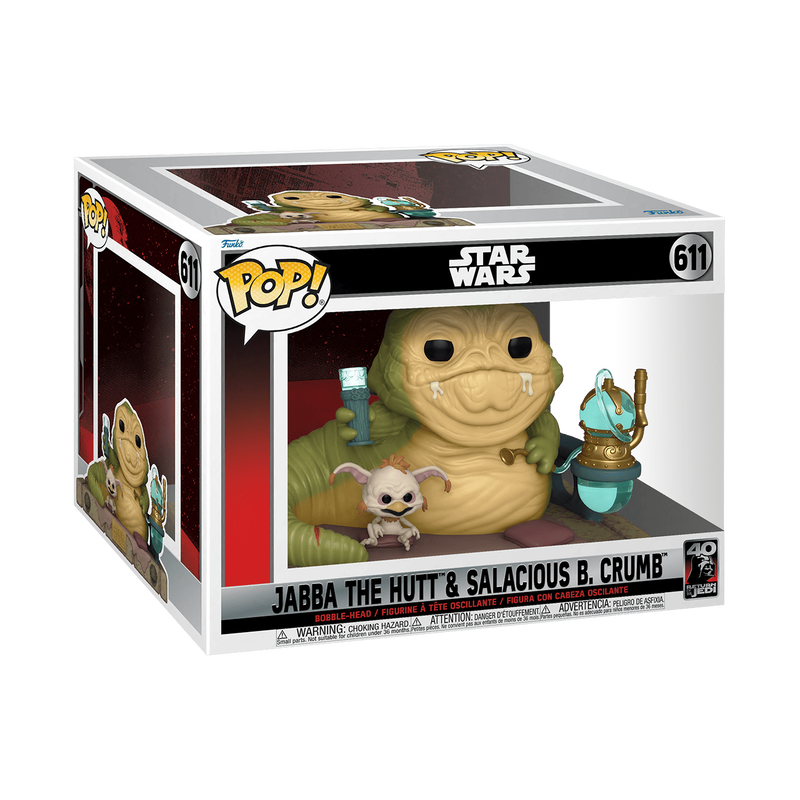 Chargez l&#39;image dans la visionneuse de la galerie, Funko - POP Moments: Star Wars - Jabba the Hutt &amp; Salacious B. Crumb Vinyl Figure
