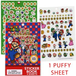 Super Mario Bro - Sticker Book with Puffy Stickers 4 Sheet