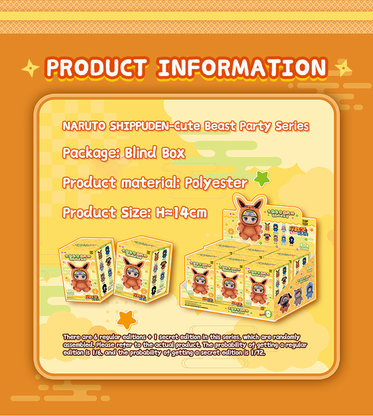 Cargue la imagen en el visor de la galería, Naruto - Beast Party V1 Series Vinyl Plush 1 Single Blind Box
