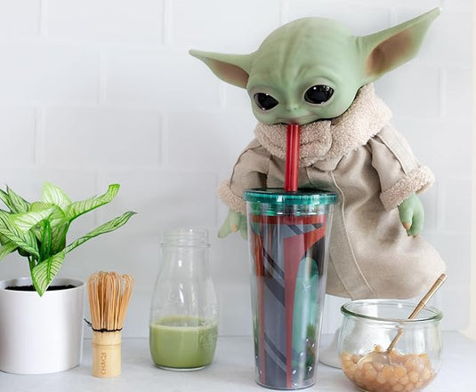 Star Wars - Boba Fett Gobelet Boba en plastique de 24 oz avec couvercle et paille