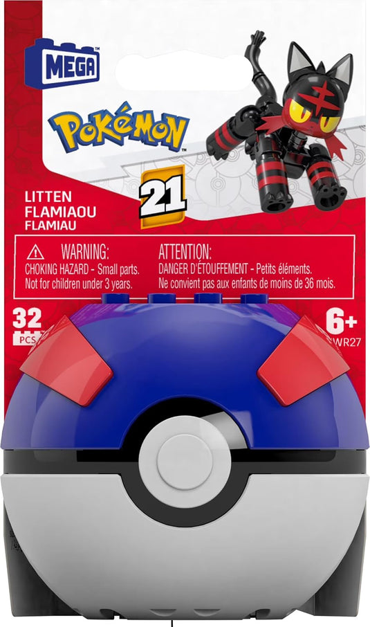 Pokemon - Pokeball Mega Construx Building Toy Kit Figure