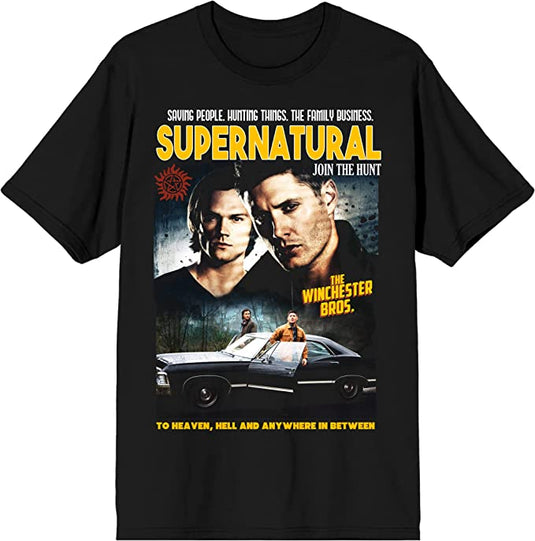 Bioworld Supernatural - to Heaven, Hell and Anywhere in Between Men's T-Shirt