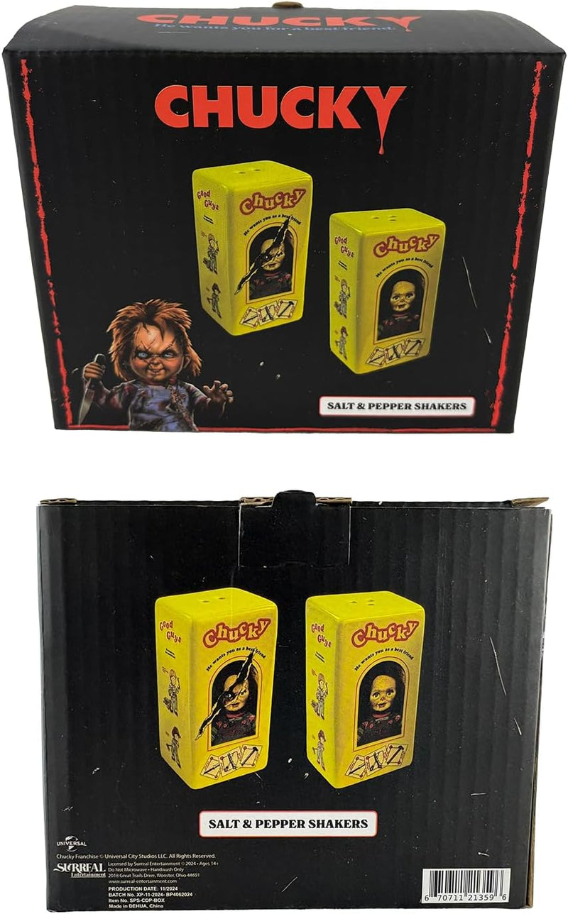 Cargue la imagen en el visor de la galería, Surreal Entertainment Chucky Good Guys Box Salt &amp; Pepper Shakers Set

