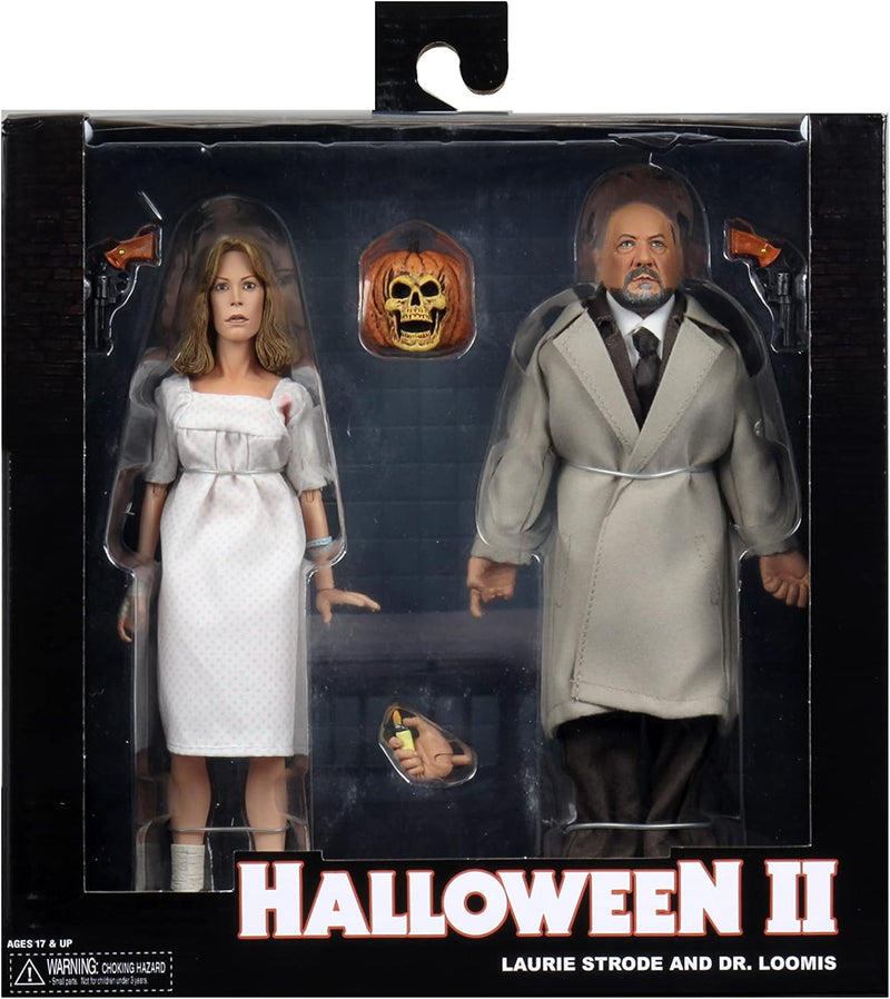 Cargue la imagen en el visor de la galería, Halloween 2 - Figura de acción vestida del Dr. Loomis y Laurie Strode (1981) 
