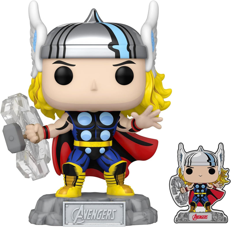 Chargez l&#39;image dans la visionneuse de la galerie, Funko Pop! &amp; Pin: Marvel The Avengers: Earth&#39;s Mightiest Heroes - Thor w/Pin T+
