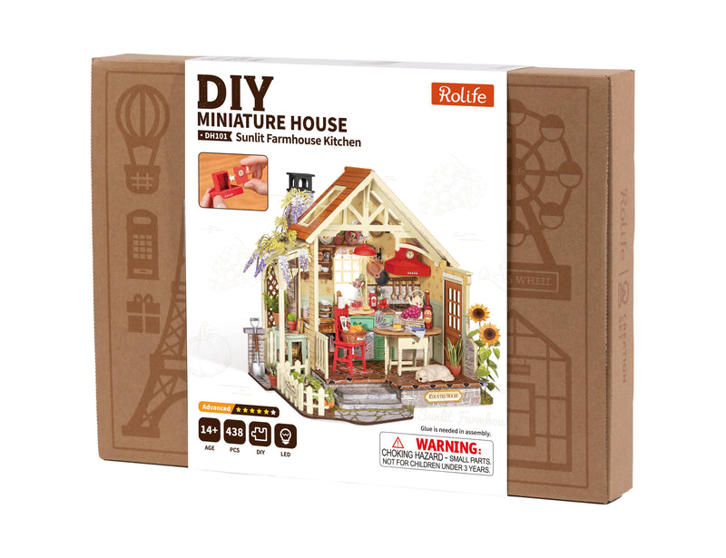 Load image into Gallery viewer, Robotime Rolife - Sunlit Farmhouse Kitchen DIY Miniature House
