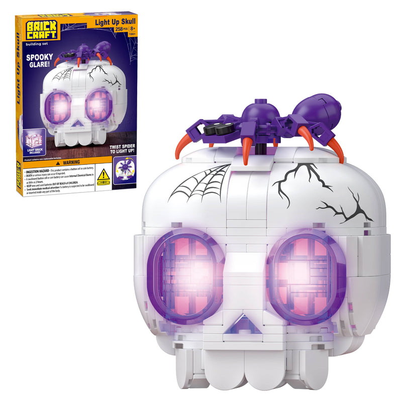 Load image into Gallery viewer, Brickcraft Light Up Skull Building Brick
