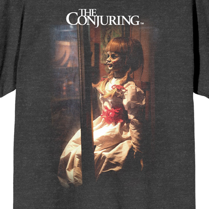 The Conjuring Poster on Heather Gray T-Shirt