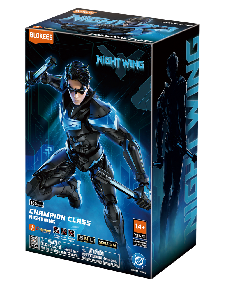 Cargue la imagen en el visor de la galería, Blokees: DC Comics - Champion Class Nightwing Brick Toy
