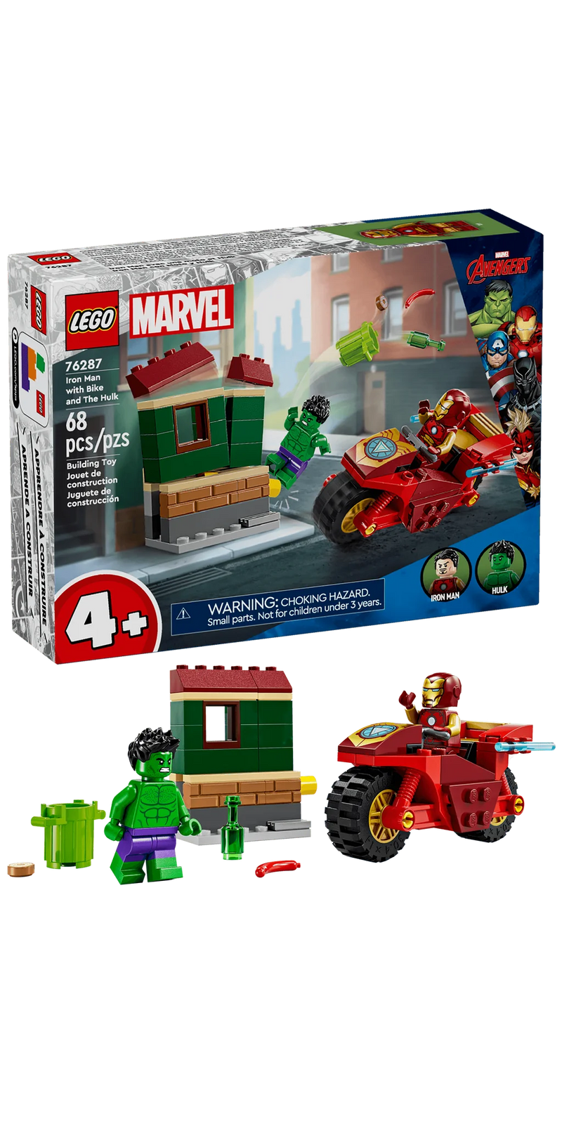 Lego: Marvel - Iron Man with Bike and The Hulk Figure