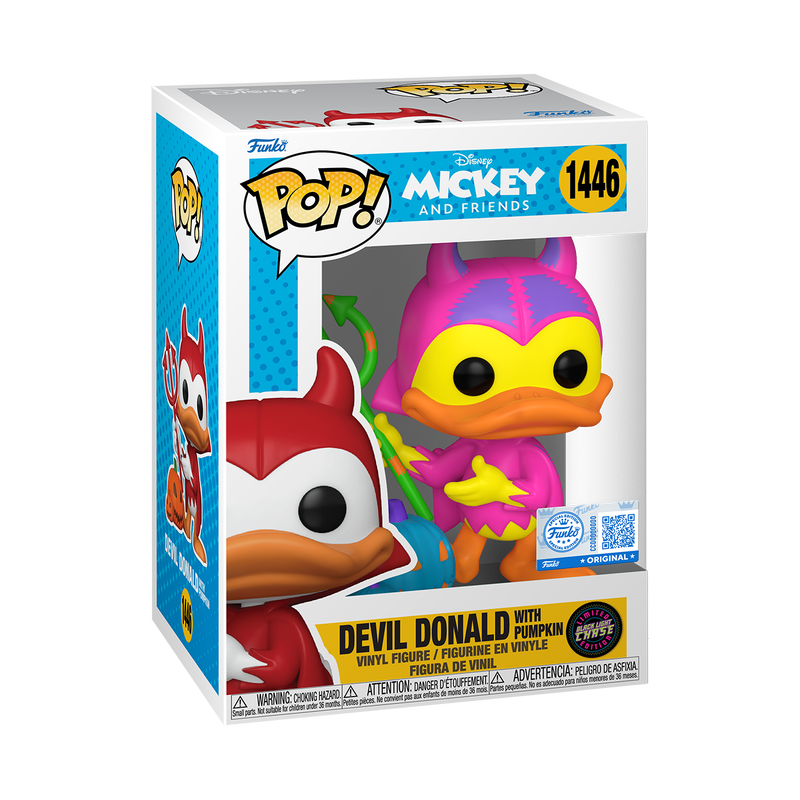 Load image into Gallery viewer, Funko POP! Disney: Mickey &amp; Friends - Devil Donald with Pumpkin Vinyl Figure

