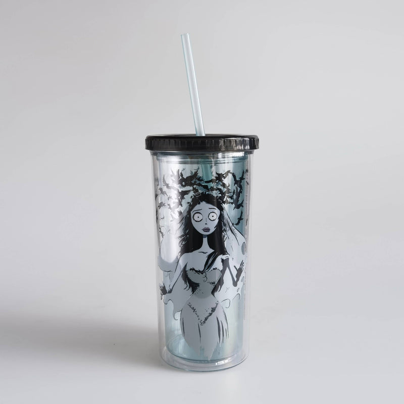 Chargez l&#39;image dans la visionneuse de la galerie, Corpse Bride with Crows 20oz Plastic Tall Cold Cup w Lid

