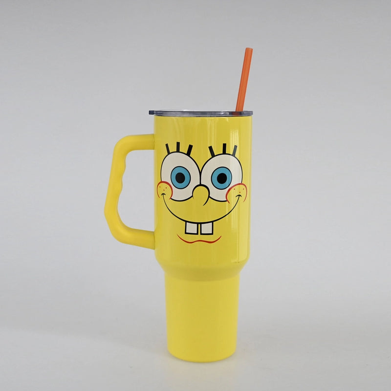 Chargez l&#39;image dans la visionneuse de la galerie, Sponge Bob - Big Face 40oz Stainless Steel Tumbler w Handle
