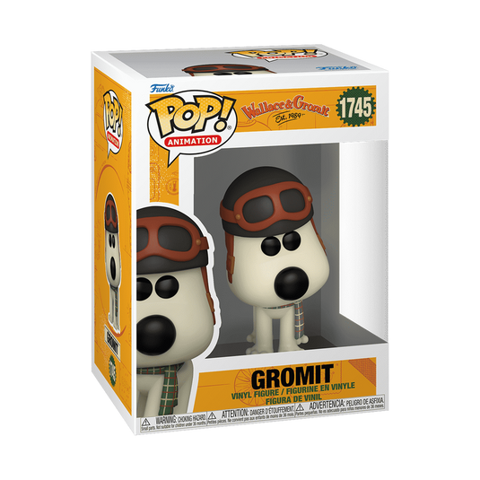 Funko POP! Animation: Wallace and Gromit - Gromit with Aviator Hat Vinyl Figure