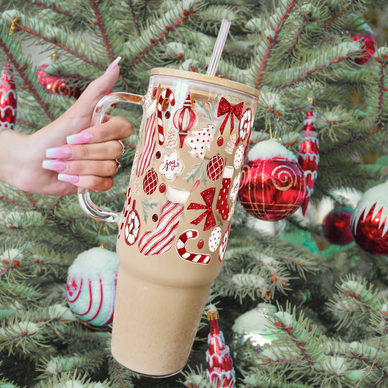 Load image into Gallery viewer, Cozy Christmas Things 40oz Tumbler With Lid and Straw
