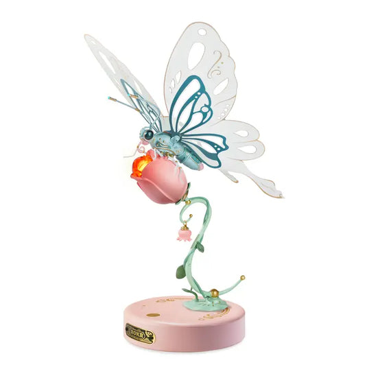 Robotime - Pink DIY Craft Kit Butterfly Stand Figure