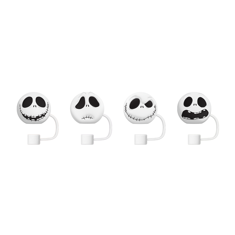 Cargue la imagen en el visor de la galería, The Nightmare Before Christmas - Jack Skellington Expressions Straw Cover Caps – 4pk

