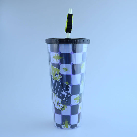 Beetlejuice Roach 24z Plastic Cold Cup w/ Lid & Topper Straw