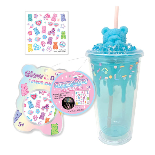 Hot Focus Gummy Bear Hydration Blue 16Oz Plastic Tumbler