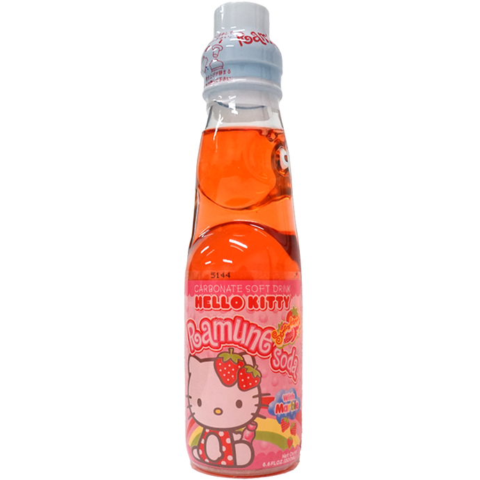 Hello Kitty Strawberry Ramune 200ml Carbonate Soft Drink Soda