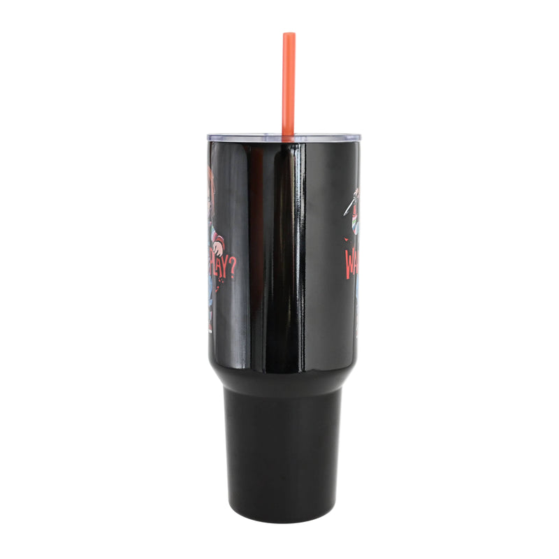 Load image into Gallery viewer, Chucky Wanna Play 40oz Stainless Steel Tumbler w Handle
