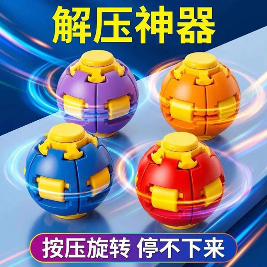 3D Rotation Puzzle Ball - 1Pc 2-in-1 Fidget Spinner & Magic Cube Stress Relief Toy Blind Box