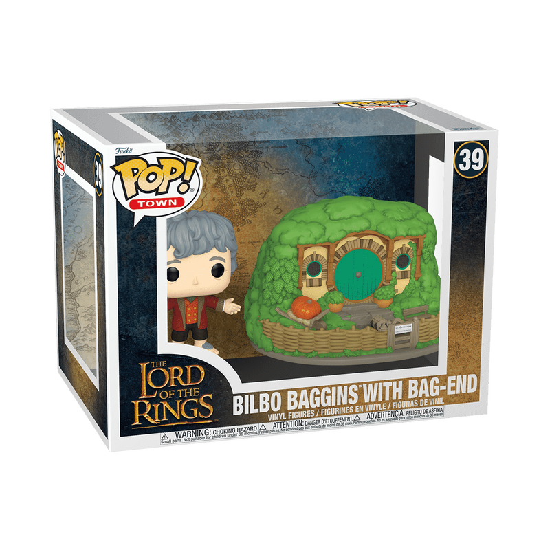 Load image into Gallery viewer, Funko POP! Town: The Lord of the Rings - Bilbo Baggins With Bag-End Vinyl Figures
