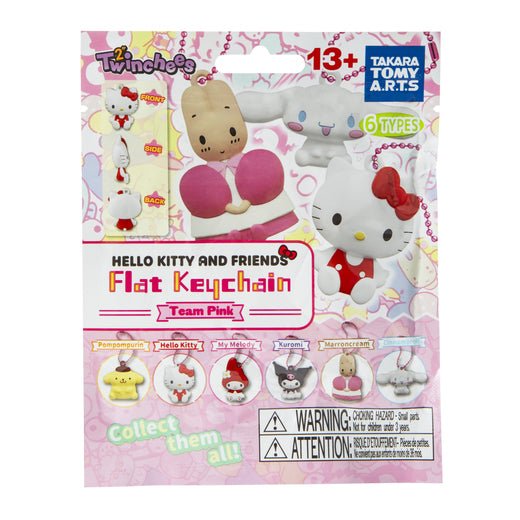 Chargez l&#39;image dans la visionneuse de la galerie, U.C.C. Distributing Sanrio Hello Kitty &amp; Friends - Twinchees Flat Keychain Team Pink Figure Ramdon Blind Bag
