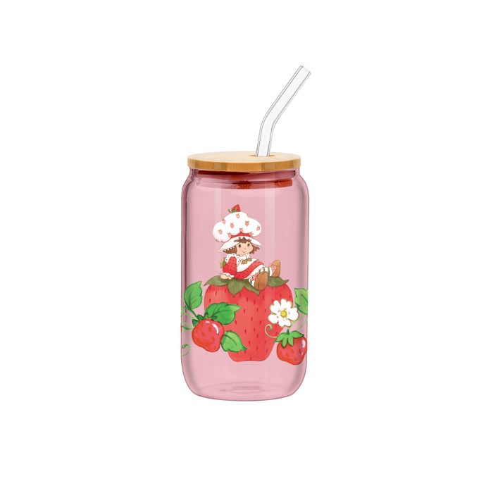 Strawberry Shortcake Sitting Strawberry 16oz Glass Tumbler