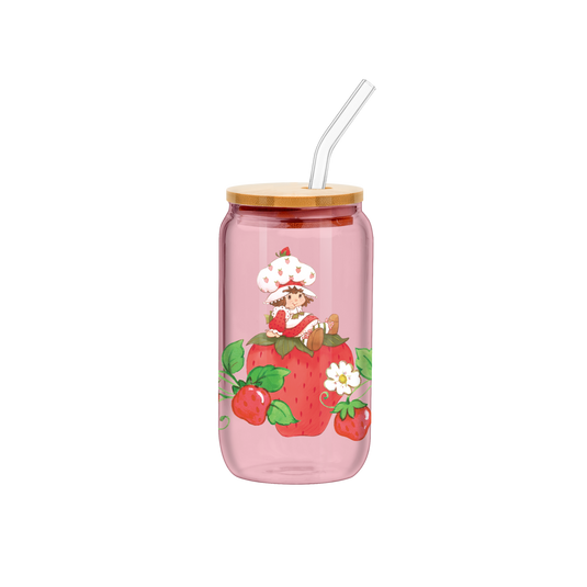 Strawberry Shortcake Sitting Strawberry 16oz Glass Tumbler