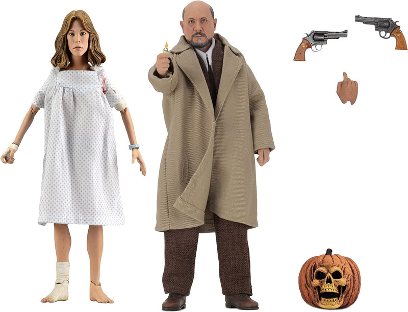 Cargue la imagen en el visor de la galería, Halloween 2 - Figura de acción vestida del Dr. Loomis y Laurie Strode (1981) 
