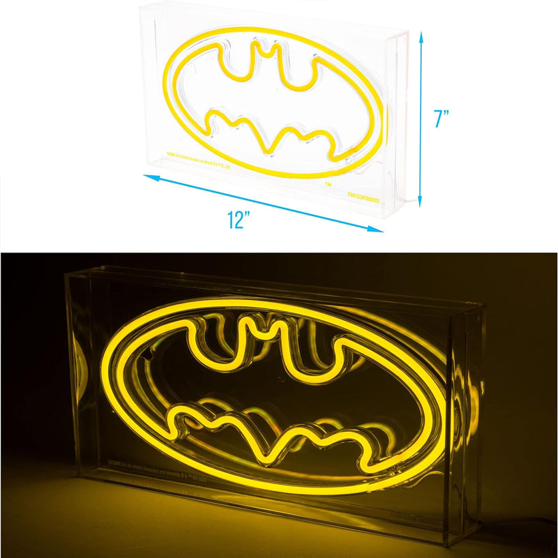 Chargez l&#39;image dans la visionneuse de la galerie, DC Comics - The Batman Logo 12” x 7” LED Neon Light Box
