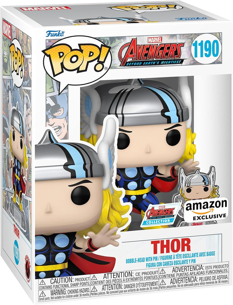 Cargue la imagen en el visor de la galería, Funko Pop! &amp; Pin: Marvel The Avengers: Earth&#39;s Mightiest Heroes - Thor w/Pin T+
