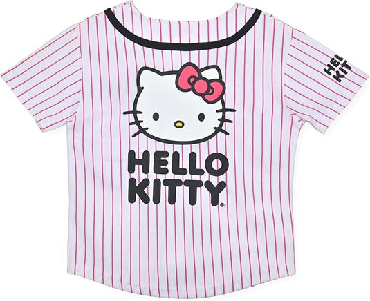UPD Inc. Hello Kitty - Hello Kitty Girls Baseball Jersey - Fashion Mesh Button Front Girls Shirt