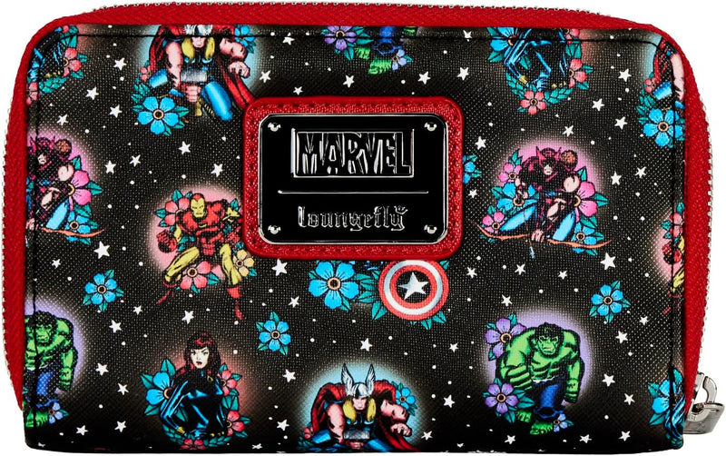 Cargue la imagen en el visor de la galería, Loungefly Marvel - Avengers Tattoo Zip Around Wallet
