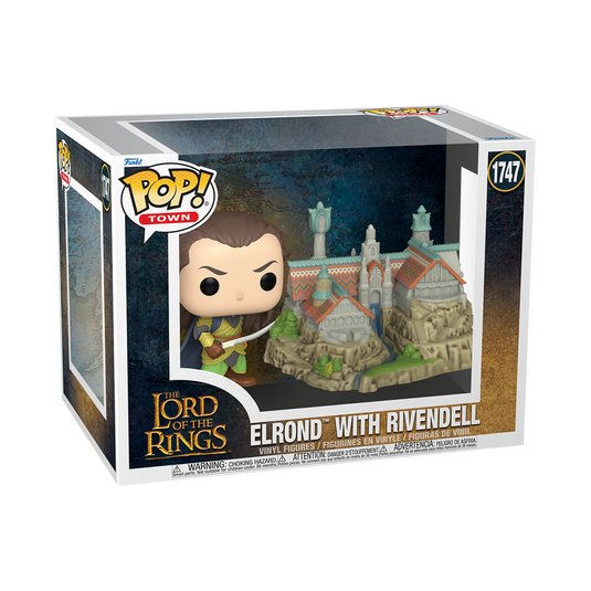 Funko POP! Town: The Lord of the Rings - Town Lord Elrond with Rivendell Vinyl Figures