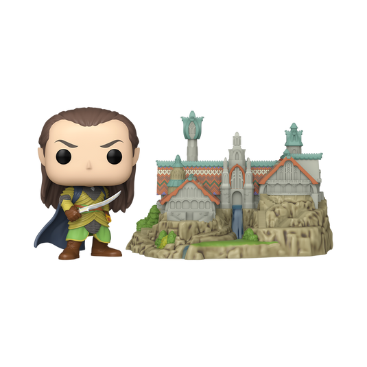 Funko POP! Town: The Lord of the Rings - Town Lord Elrond with Rivendell Vinyl Figures