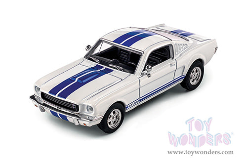 Cargue la imagen en el visor de la galería, Majorette 1965 Ford Mustang Shelby GT350 White &amp; Blue 1:64 Diecast Model Car
