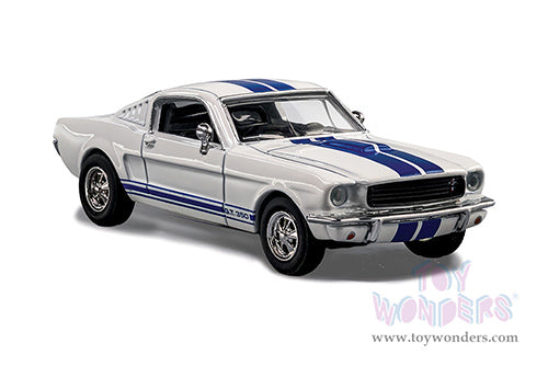 Majorette 1965 Ford Mustang Shelby GT350 White & Blue 1:64 Diecast Model Car