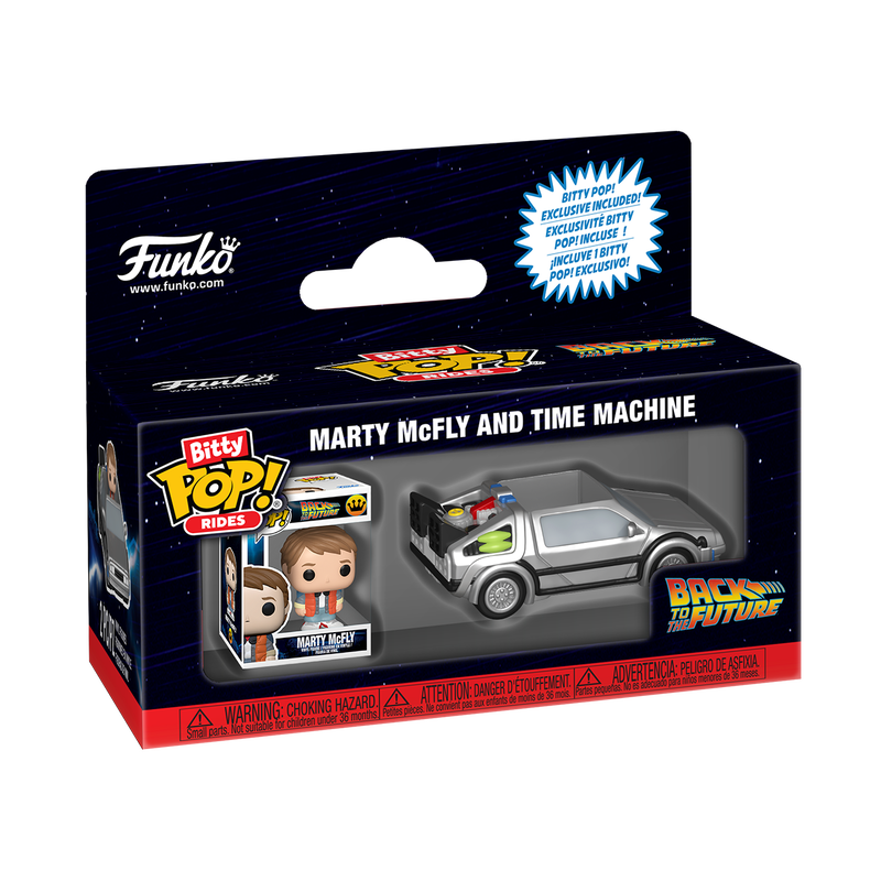 Chargez l&#39;image dans la visionneuse de la galerie, Funko Bitty POP! Rides: Back to the Future - Marty McFly and Time Machine Vinyl Figure
