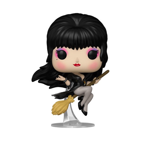 Funko POP! Icons: Elvira Mistress Of The Dark - Elvira on Broom Vinyl Figure